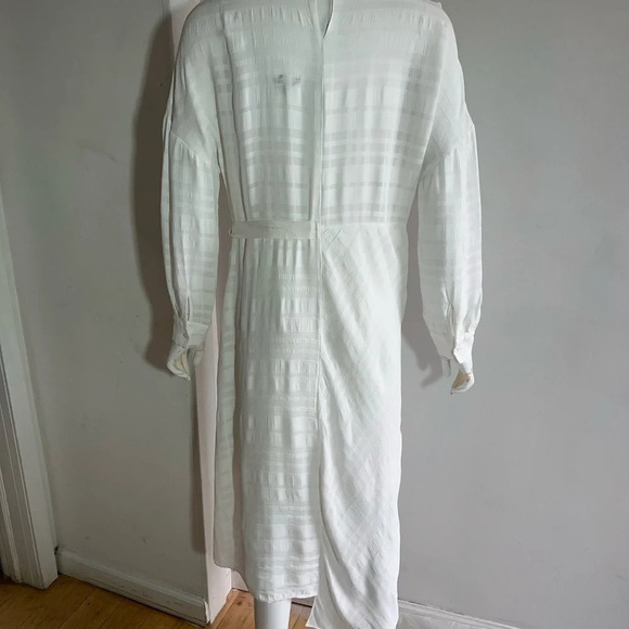 All Saints Penny Viscose Long Sleeve Button Down Shirt Dress White Size Small S - Picture 5 of 11